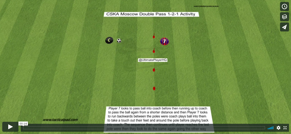 CSKA Moscow Double Pass 1-2-1 Activity