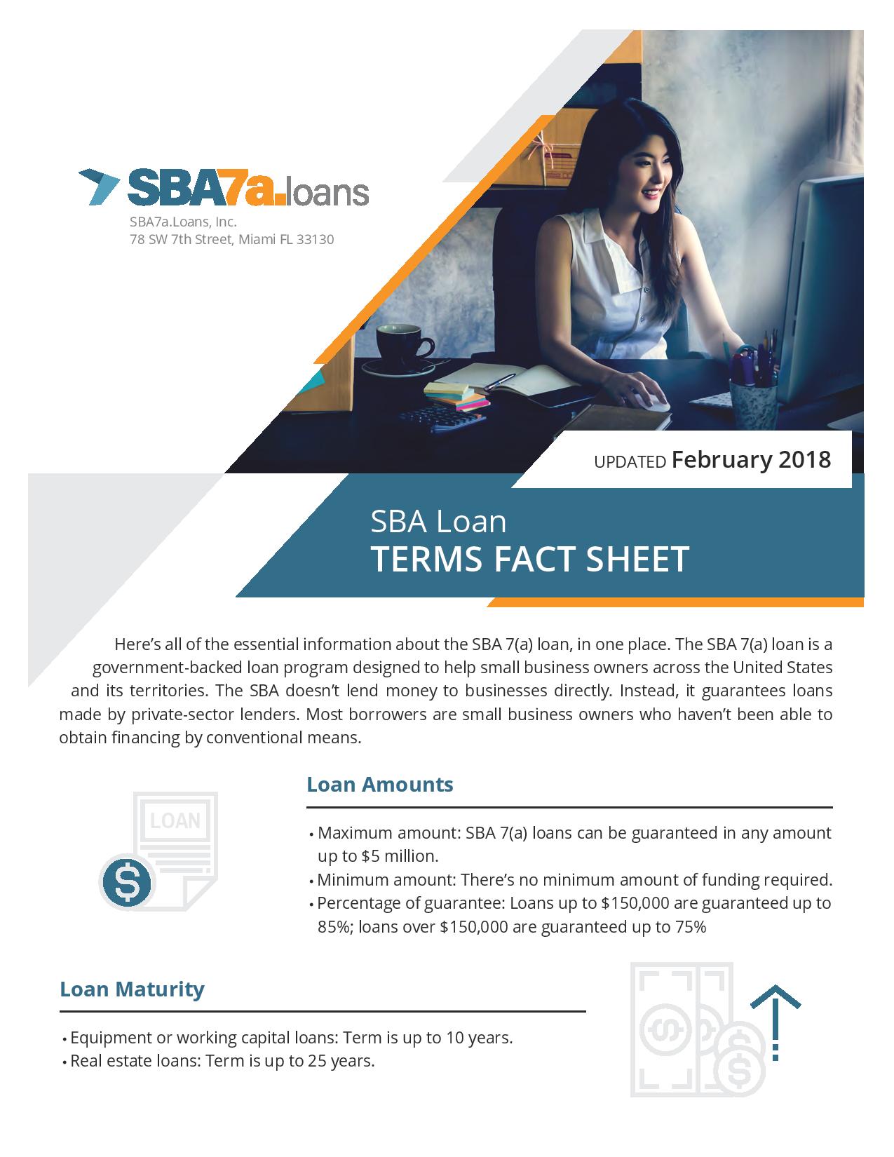 SBA 7(a) terms fact sheet