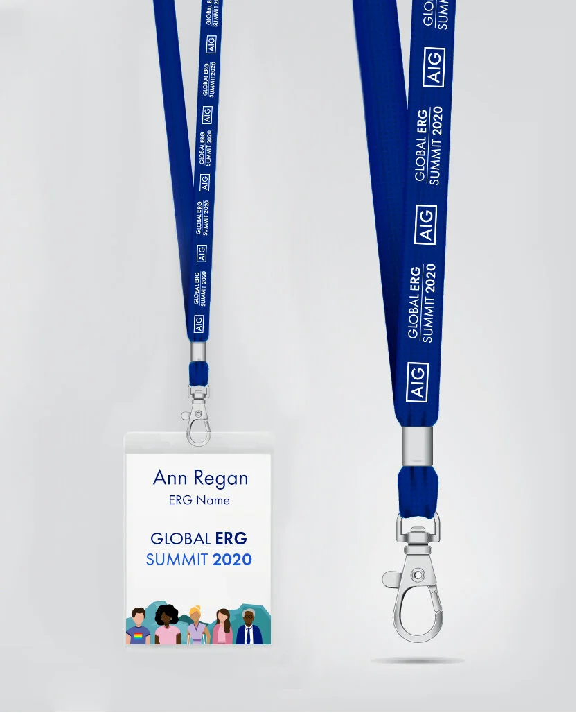  Branded name tag &amp; lanyard for employee summit event. 