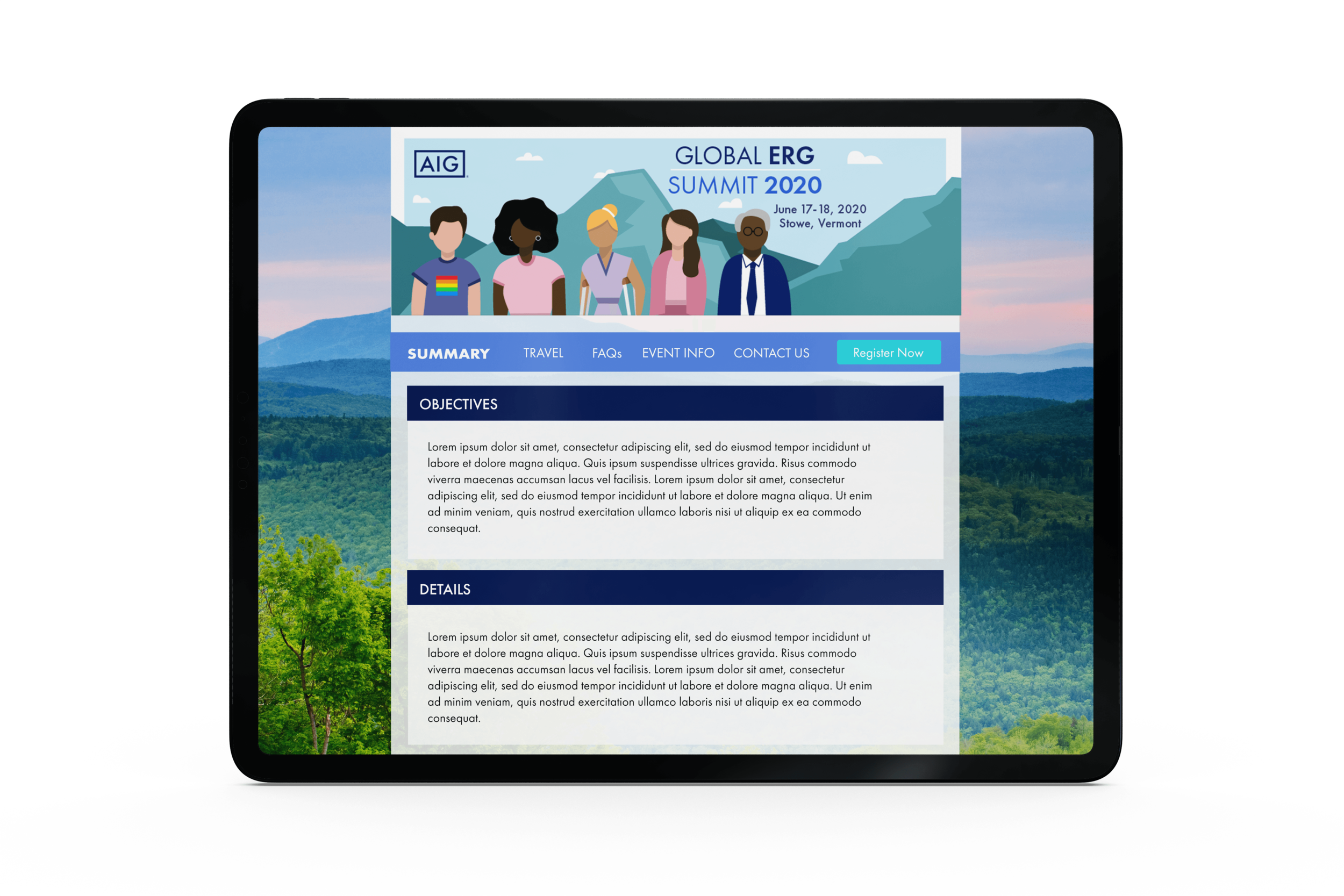  Potential landing site for employee summit event. 