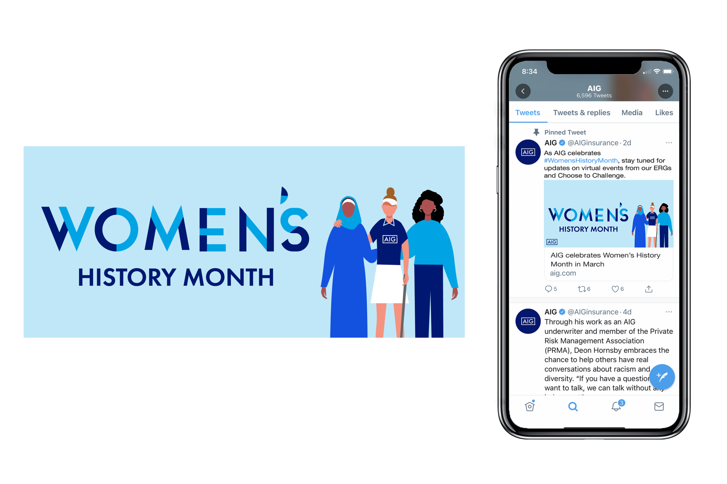  Alternative word mark design and social mockup for Women’s History Month, partnering with the Women’s Open. 