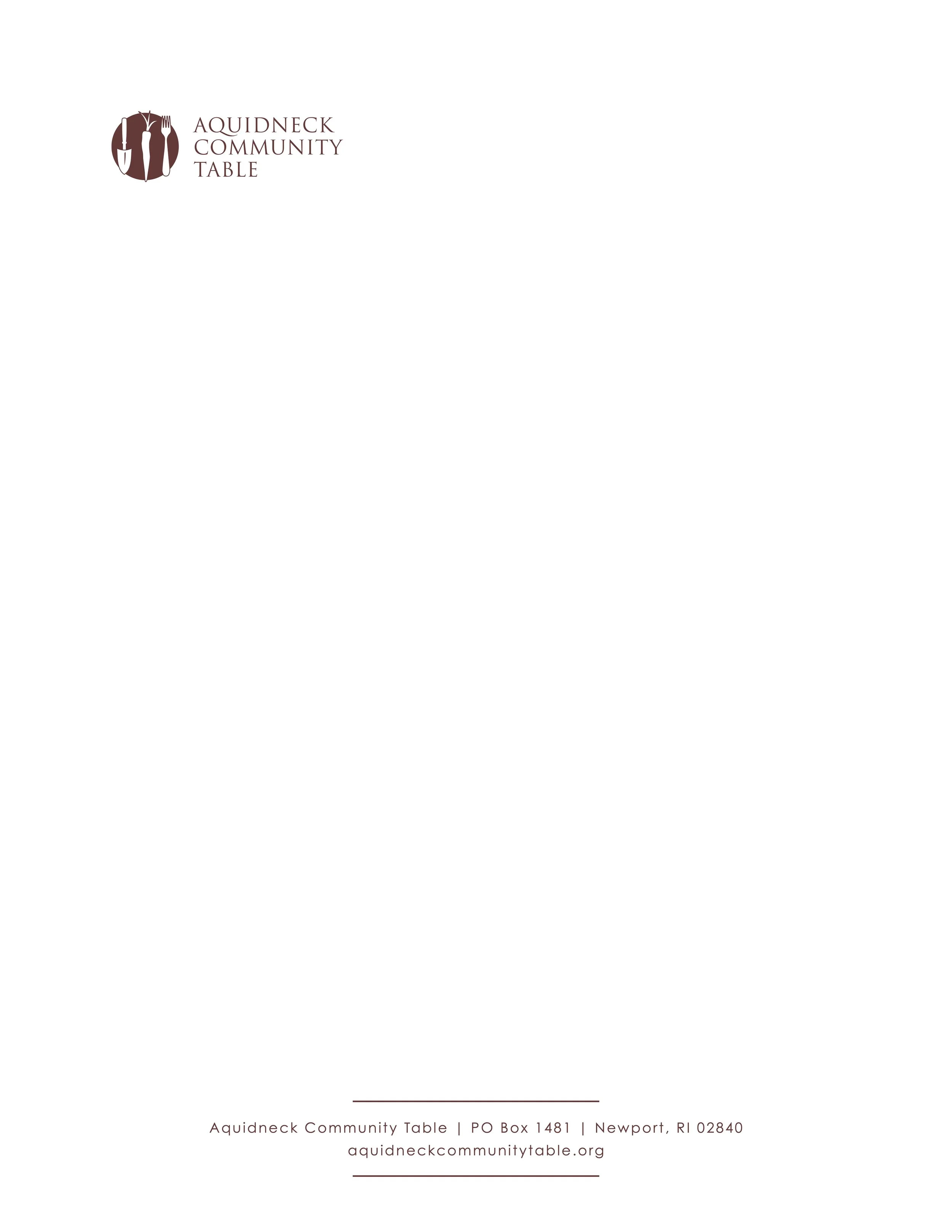 Owen Keturah | Graphic Designer + Brand Creative | Aquidneck Island Community Table