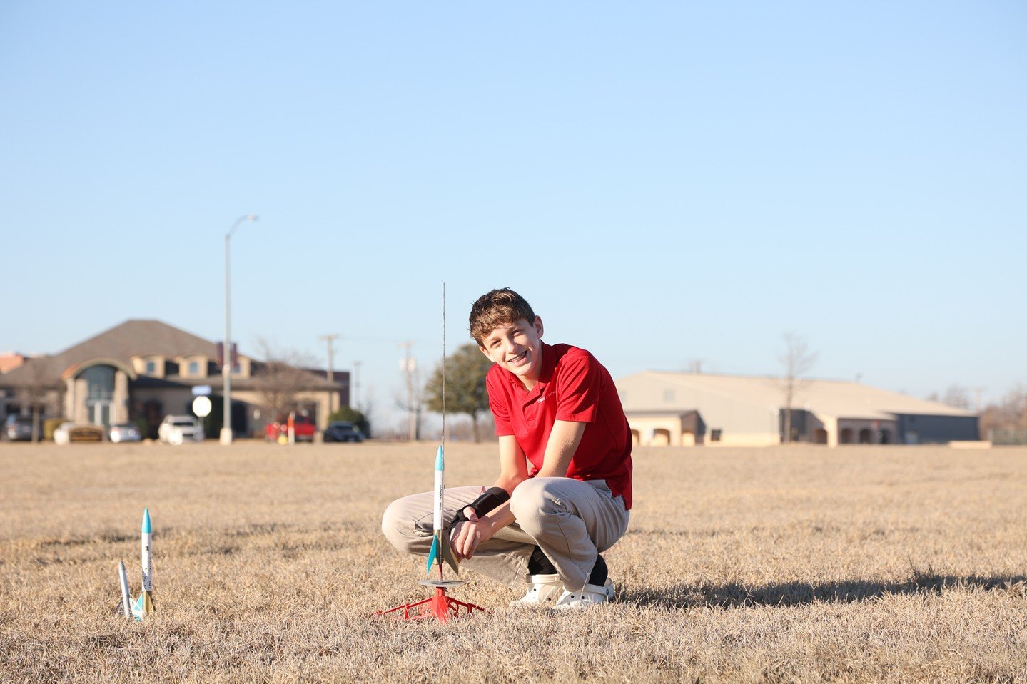 Our Junior High Model Rocketry classes have been hard at work designing and building their rockets, and their second launch of the semester did not disappoint! With bigger, slightly more complex designs, they successfully launched over 25 rockets in 