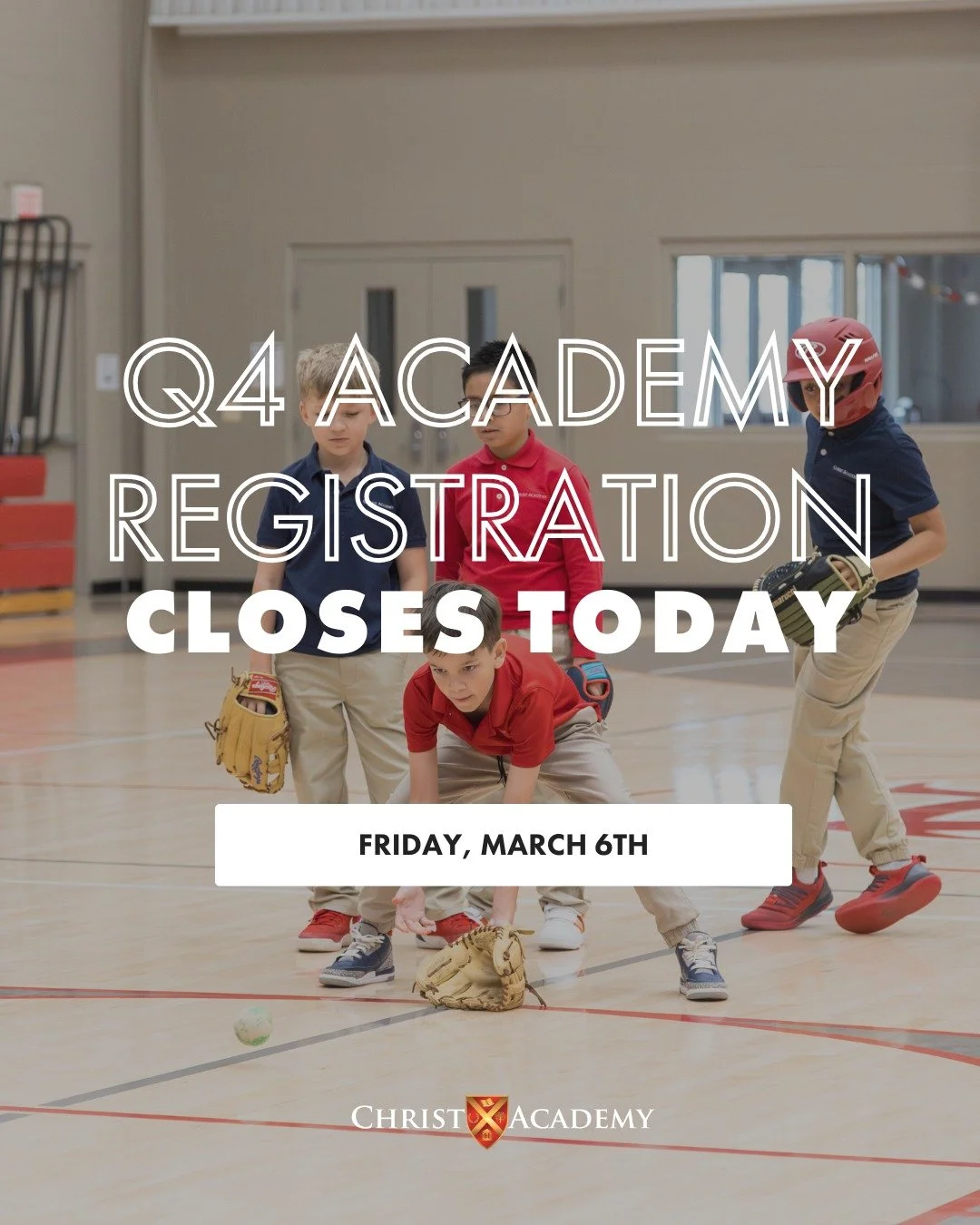 Before you head out on Spring Break, be sure you're registered for Q4 Sports Academies.  Volleyball is back for grades 1-4, but don't forget about tennis and baseball, too. Registration closes today, Friday, March 6th, so don't wait! Link in bio unde