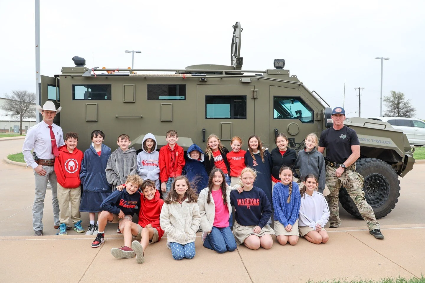 It was such a hit, we had to do it again! Texas Ranger and CA parent Craig Stevens returned for the 2nd year in a row, and this time, he brought along two members of the Special Operations team for an even more hands-on experience.

Our fourth grader