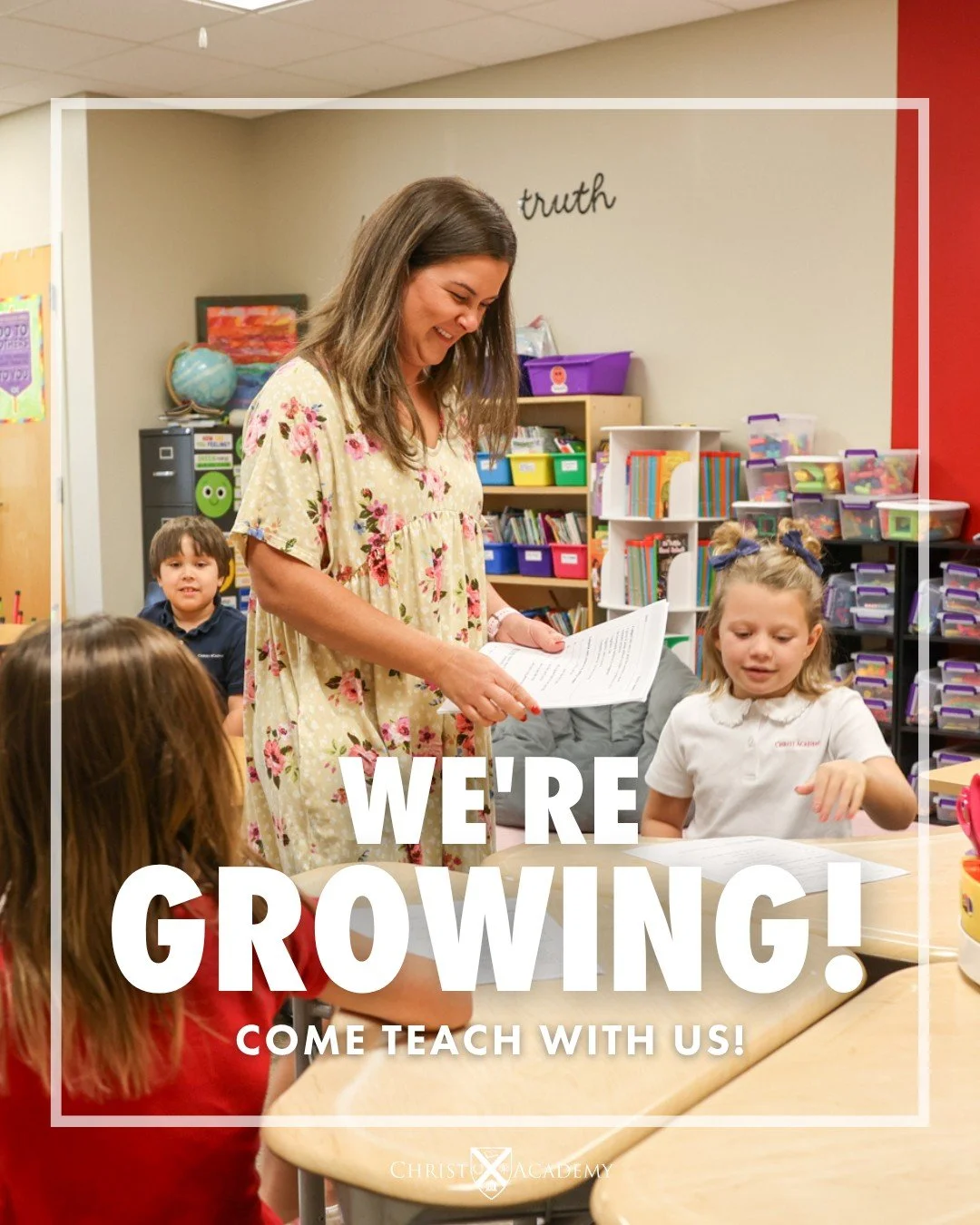Teachers and coaches play a vital role in the lives of students, and at Christ Academy, they help create a community where students and families feel truly known and loved. We are committed to providing an innovative, Christ-centered environment wher