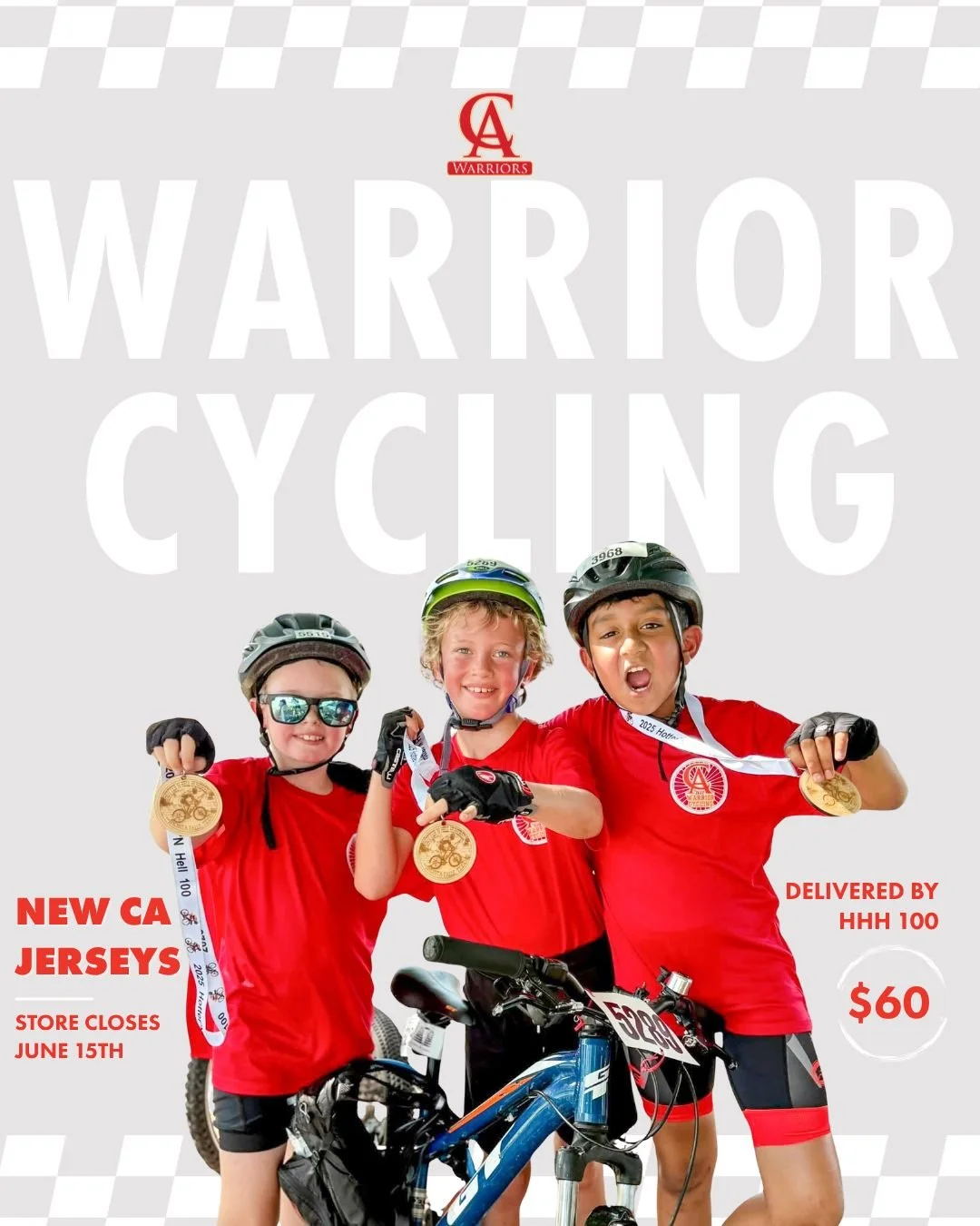Calling all Warrior cyclists! Last year, a few students wanted to represent CA while riding in the HH100, so we made it happen with a custom t-shirt.

This year, one of our 7th graders took it to the next level, asking Mr. J. if we could create a cus