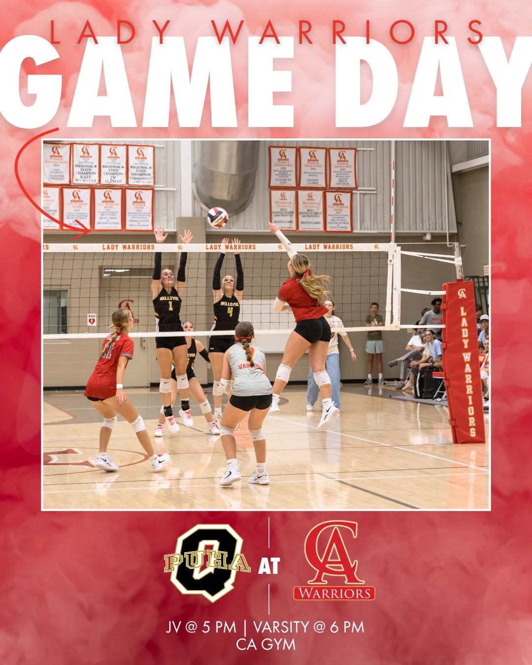 IT&rsquo;S GAME DAY! The Lady Warriors take on Quanah tonight at home, so come fill the stands and get loud! 

🔴 JV - 5 PM
🟡 Varsity - 6 PM
.
.
#CALadyWarriors #CAvolleyball