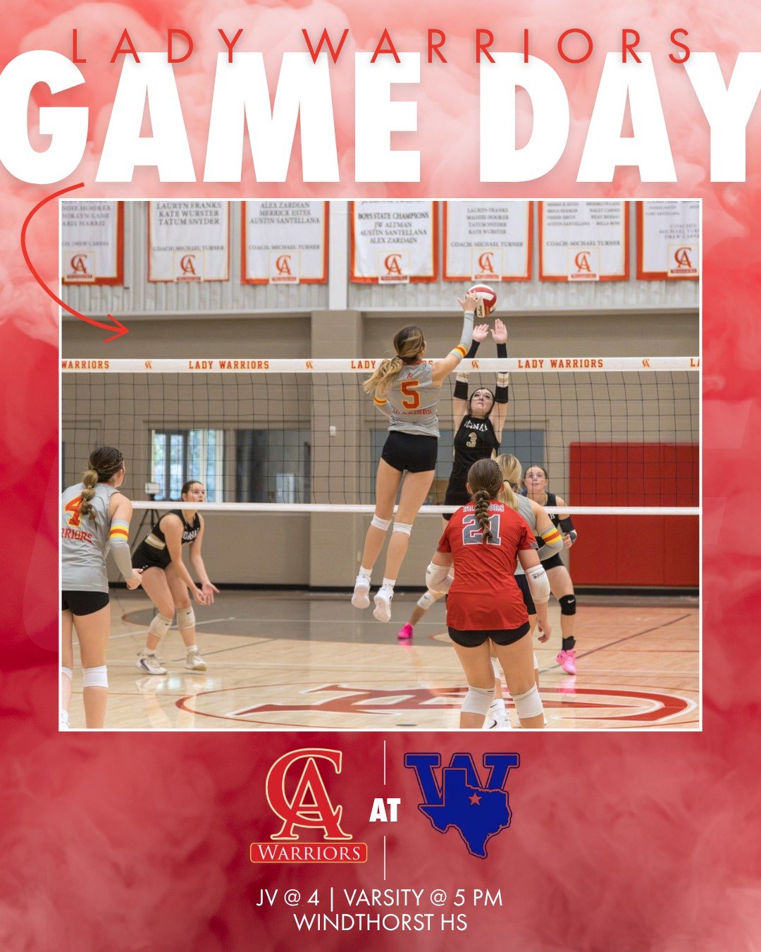 IT'S GAME DAY! Today, the Lady Warriors hit the road to take on Windthorst.

The competition will be fierce, but today both teams are wearing yellow ribbons for something bigger than the scoreboard, in honor of Childhood Cancer Awareness Month and in