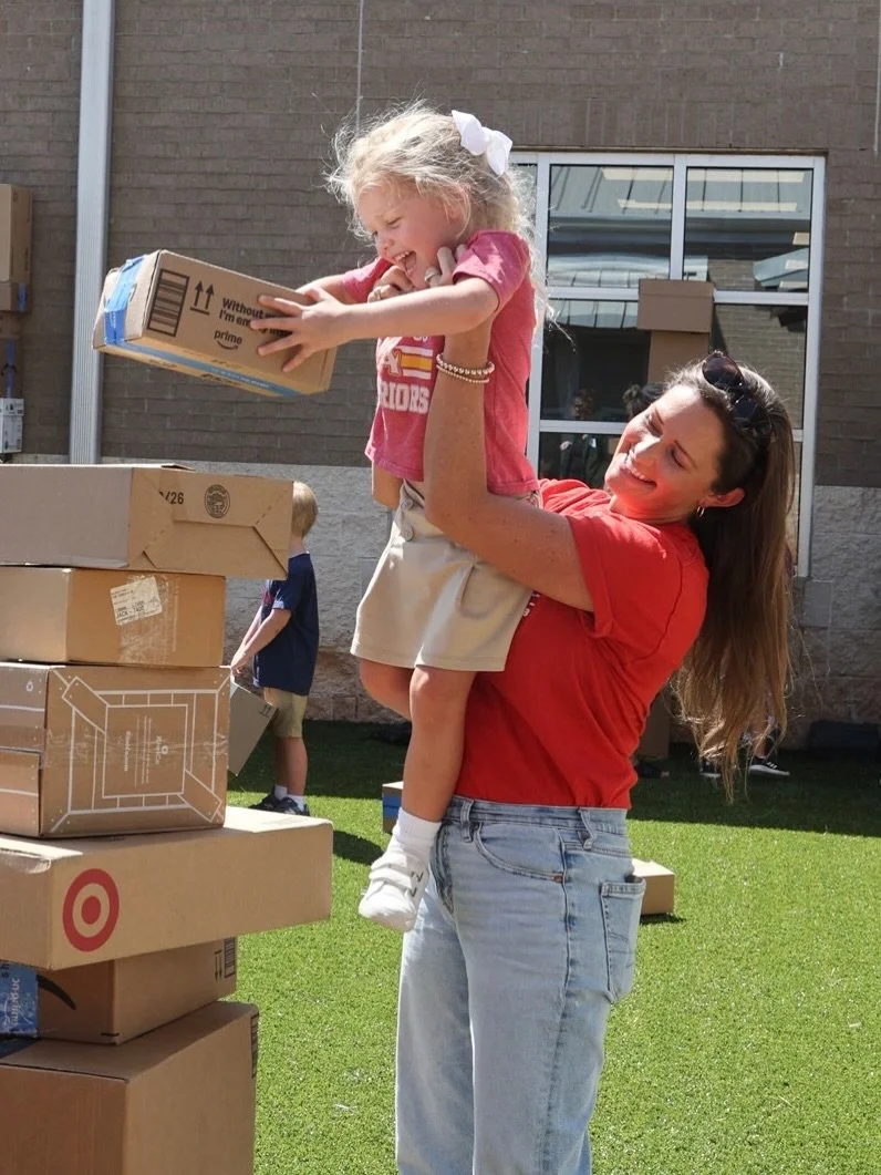 Construction week for EC3 + EC4 wrapped up last Friday, and our students are official boxitects! 

Using their God-given imaginations, they spent Friday morning building all kinds of structures outside in our new Outdoor Learning Area. The morning wa