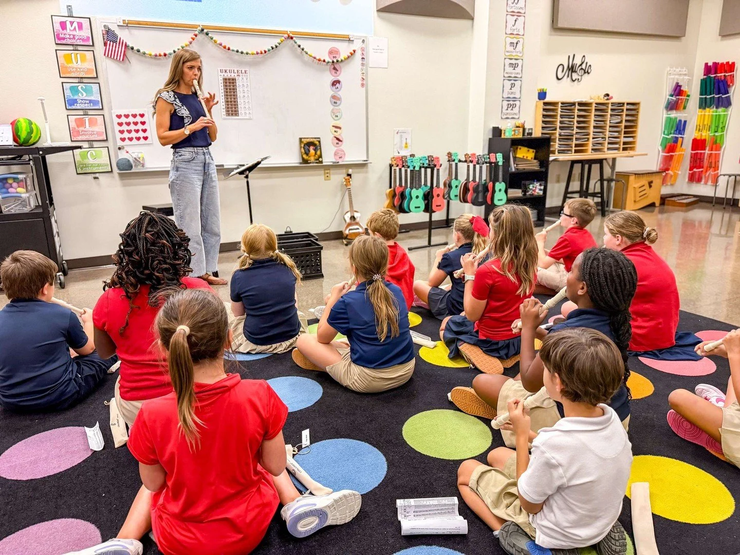Between learning new songs to sing, picking up the ukulele and the recorder, and getting to explore the flute, Mrs. Hansen&rsquo;s music students have had a full and exciting semester so far!

These young musicians are enjoying their time in the &ldq