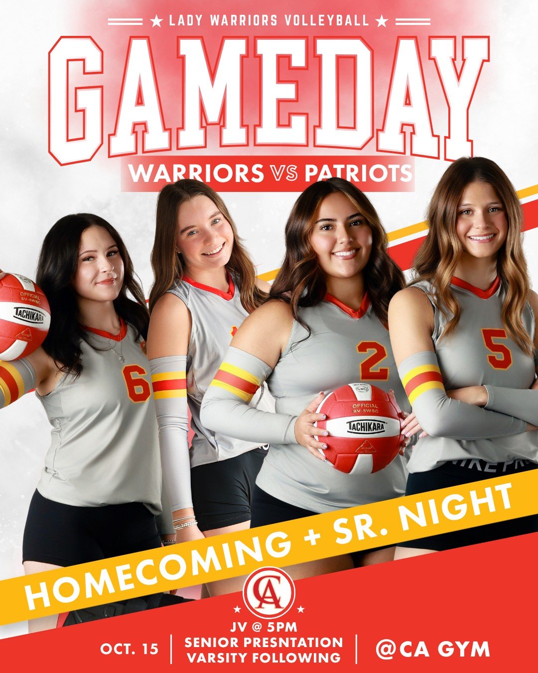 IT&rsquo;S GAME DAY, and it&rsquo;s a big one! Tonight is Homecoming, Senior Night, and our final district game, as the Lady Warriors host the Victory Baptist Lady Patriots at home.

JV takes the court at 5 PM. Before varsity plays, we&rsquo;ll honor