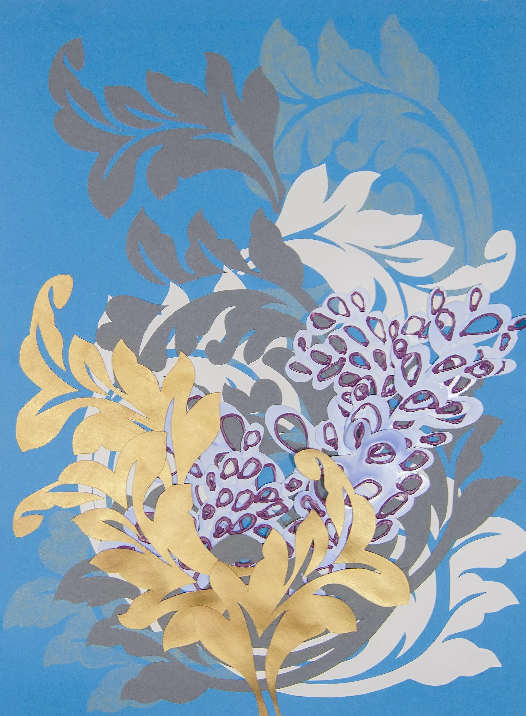  Gilded 
 2022, 19.5 x 14.5 in, Paper, pencil and paint 