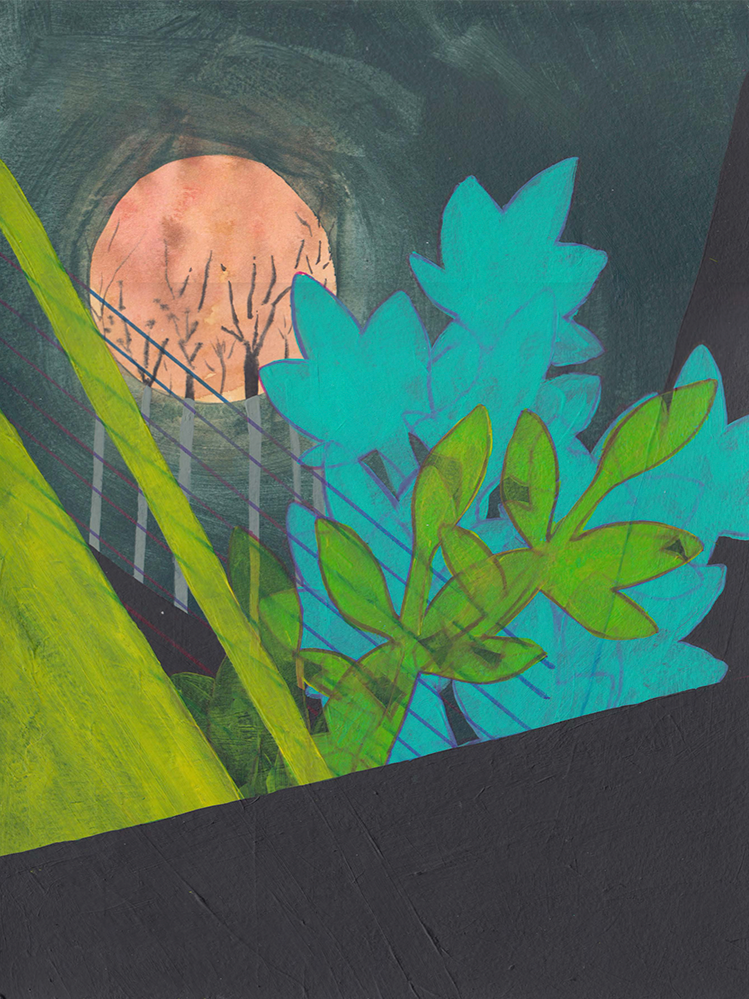  Enchanted 
 2023, 12 x 9 in, paint and marker on paper 