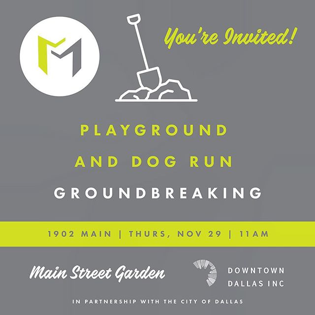 Join us this Thursday for the groundbreaking of the renovation of the playground and dog run at Main Street Garden!