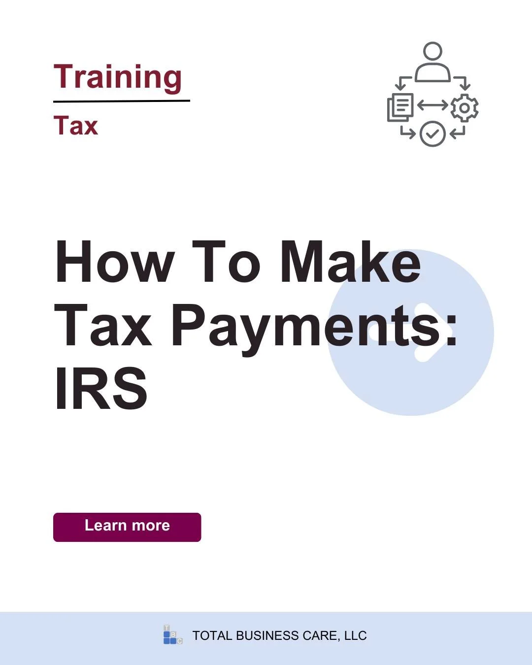 Need to make a tax payment with the IRS? We made a guide that includes procedures to assist you in understanding what options you have to make a tax payment.

🔗 - https://www.totalbizcare.com/blog/2026/3/16/how-to-make-tax-payments-irs

#business #i