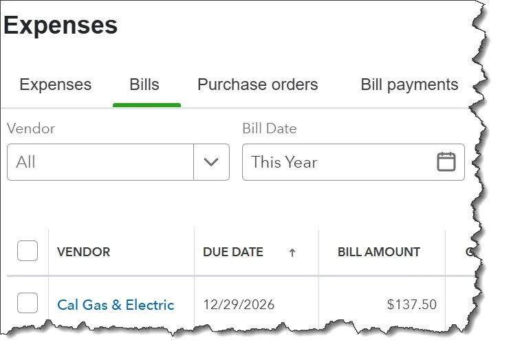 Track bills with QBO.