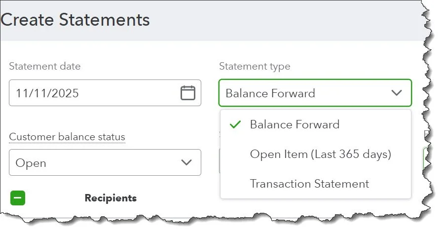Create different customer statements.