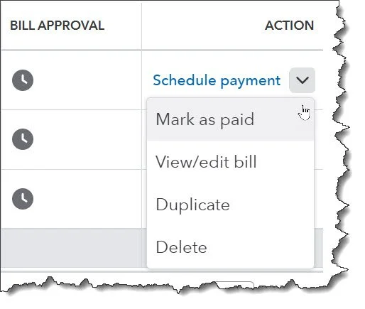 Enter bills to display in a register for easy viewing and related actions.
