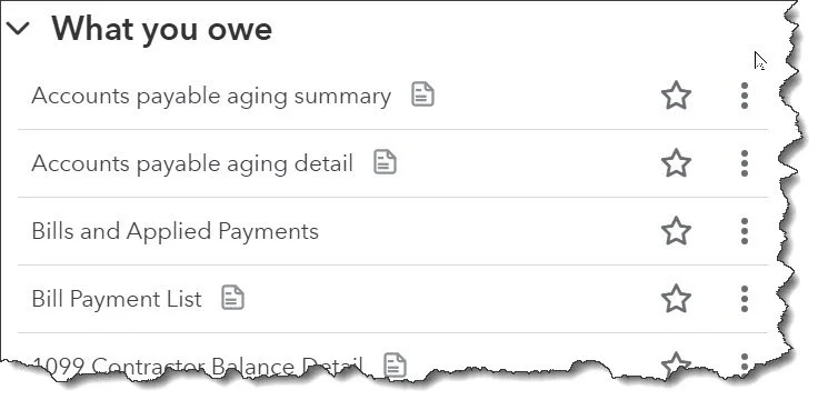 View what you owe from the Standard Reports.