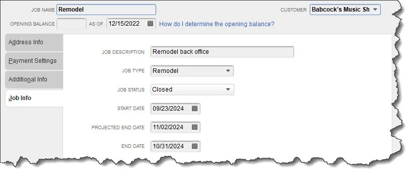 Job info and description