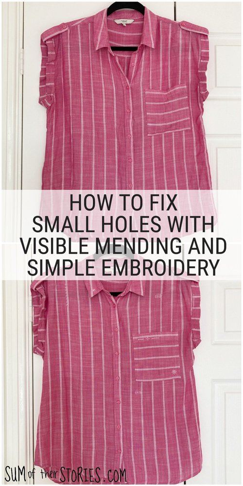 How to fix small holes in clothes with visible mending — Sum of their