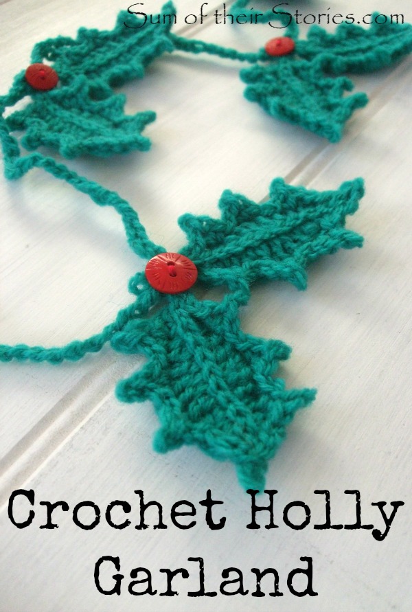 Crocheted Holly Garland