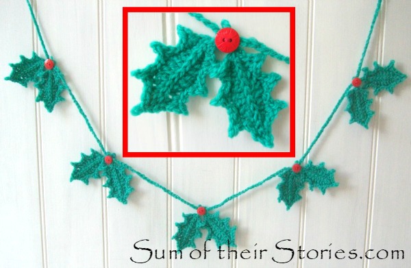 Christmas Robin Holly Cute Bunting Garland Crochet Handmade Decor Gift 
