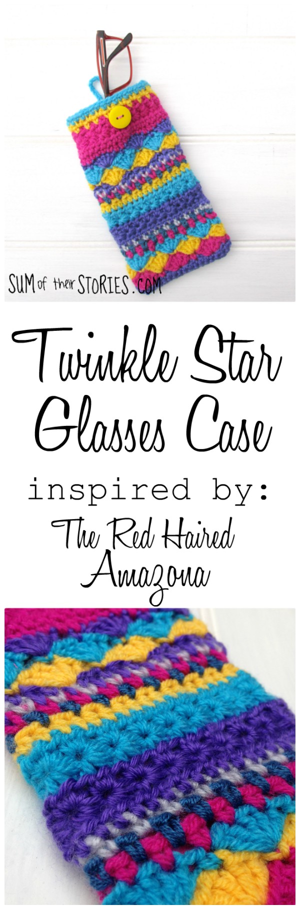 Twinkle star crocheted glasses case instructions