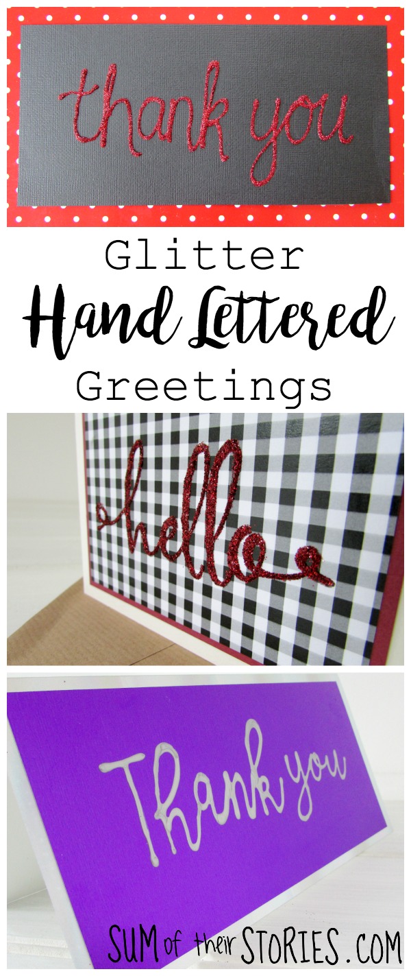 Glitter hand lettered card ideas