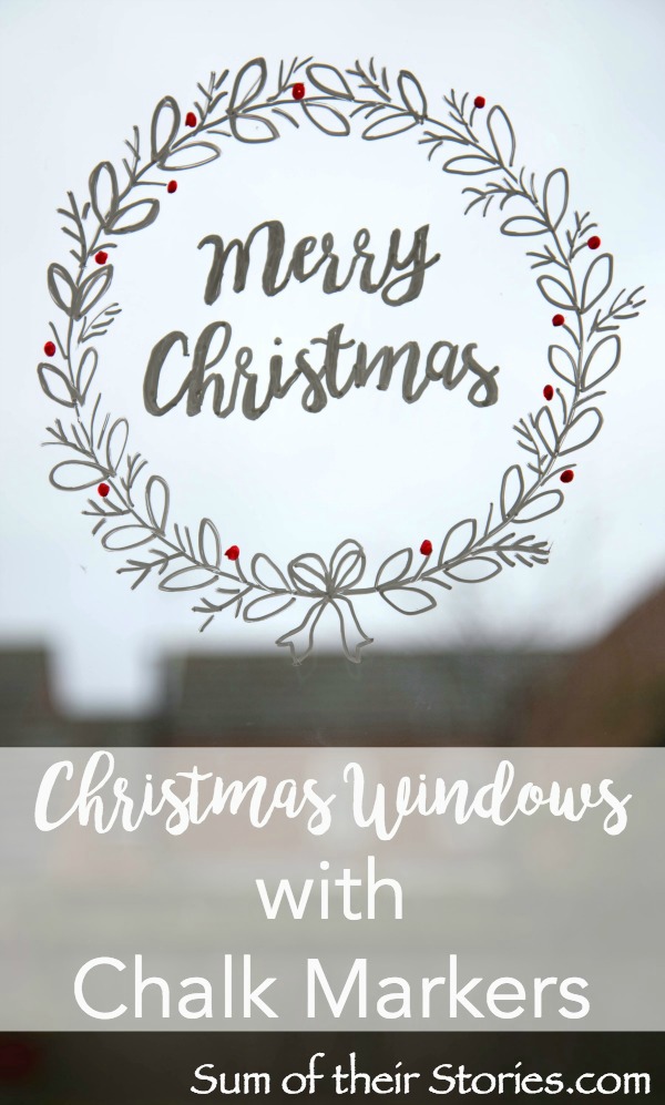 Christmas Window Decoration with chalk marker pens — Sum of their