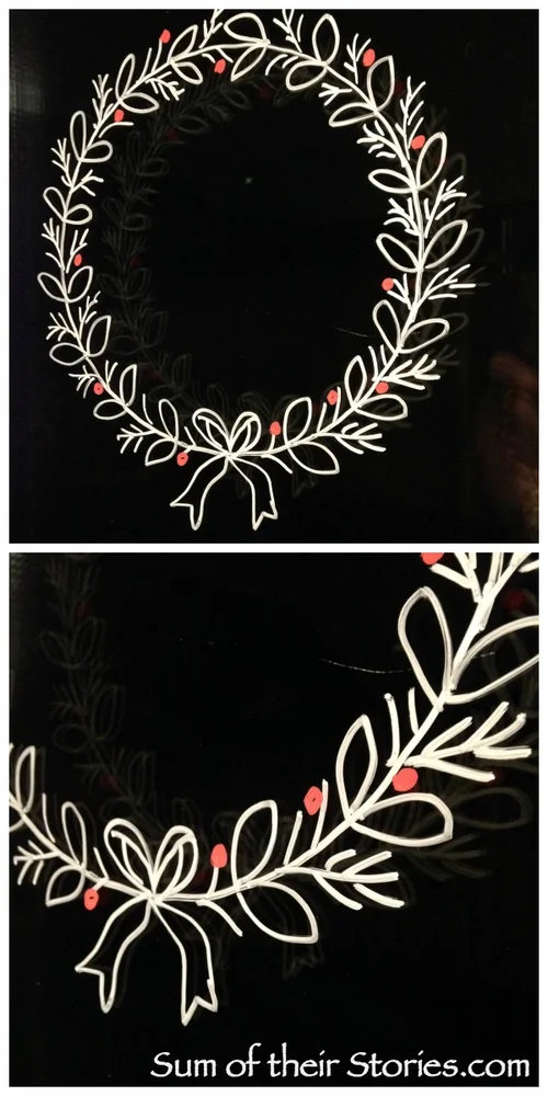 Christmas Window Decoration with chalk marker pens ??? Sum of their