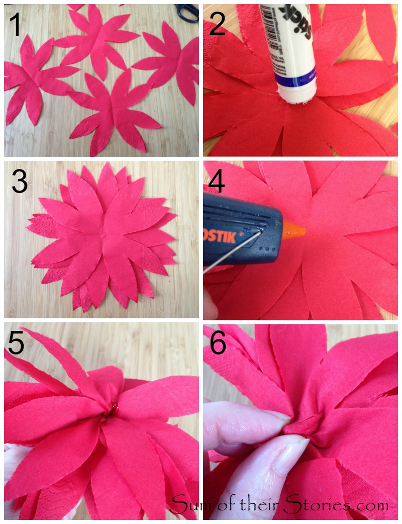 Tissue Paper Flower Poinsettias 