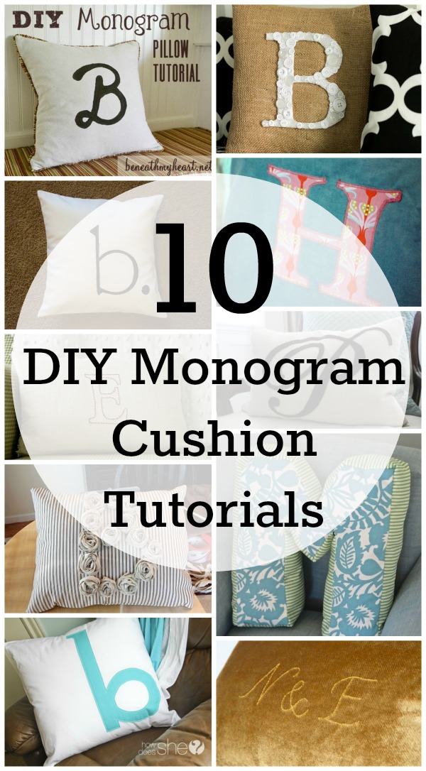 10 DIY monogram cushion ideas