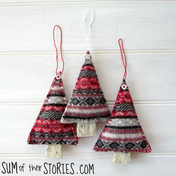 Upcycled Felted Jumper Christmas Decorations — Sum of their ...