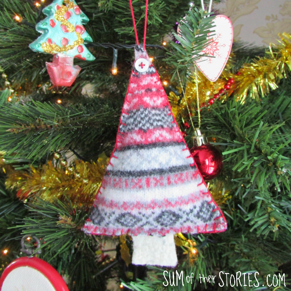 felted sweater christmas tree ornament