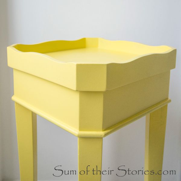 Tiny yellow table makeover