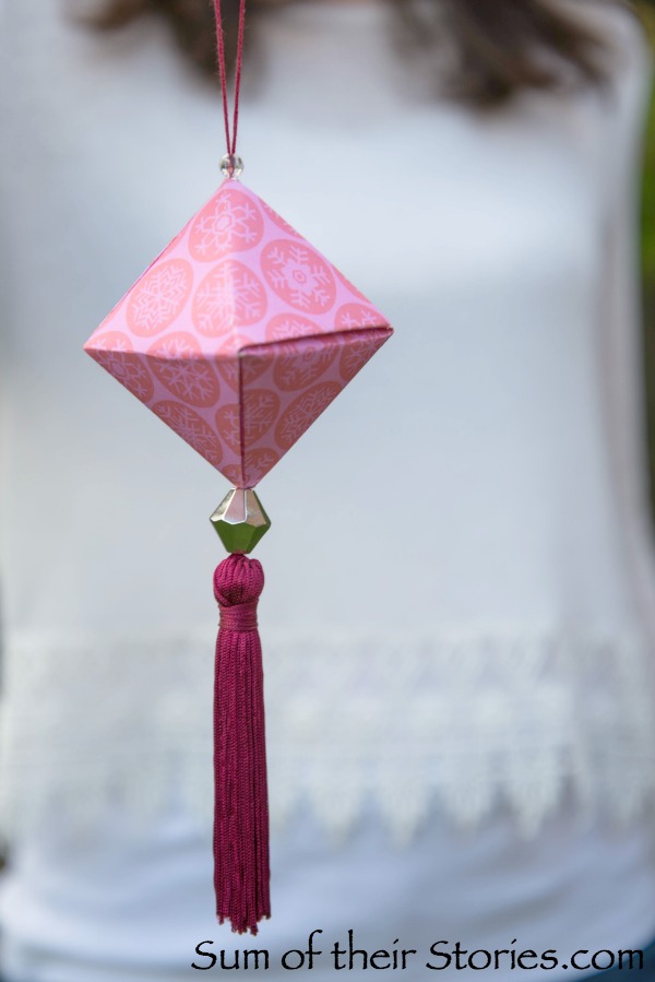 Tassel origami christmas tree ornaments