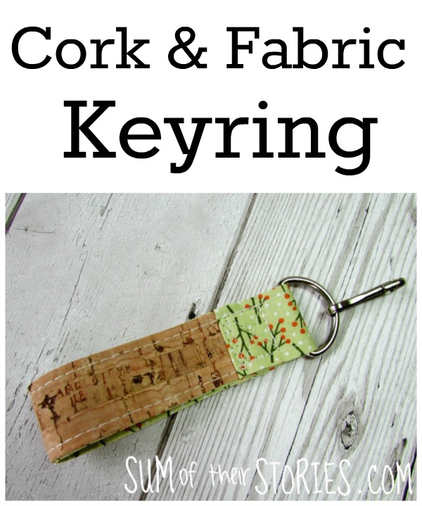 Cork and Fabric Keyring