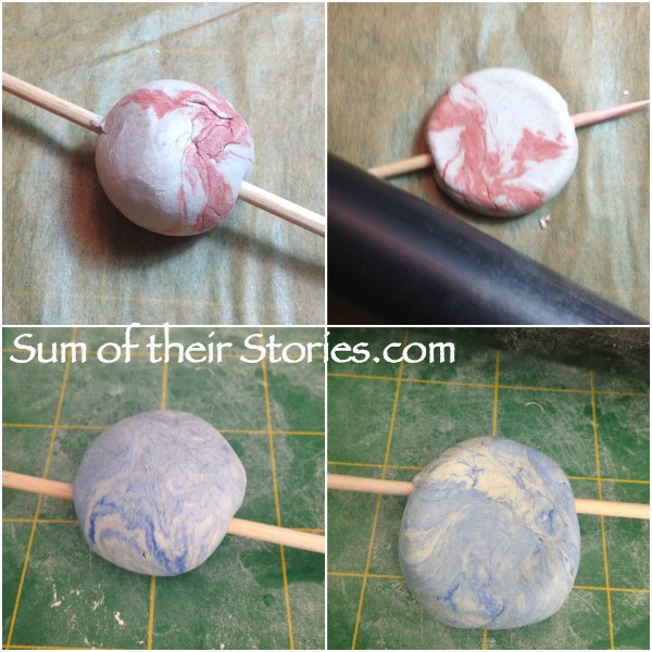 how to make large flat beads from air dry clay