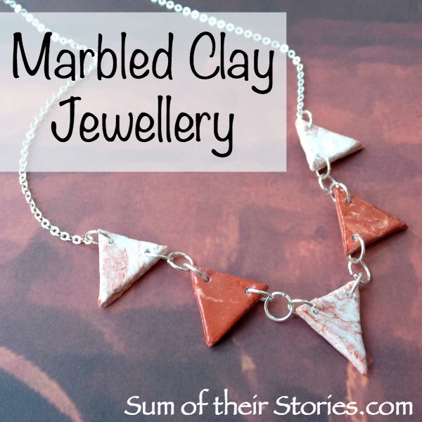 Marbled clay jewellery