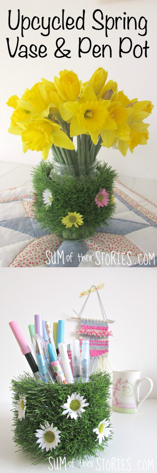 Upcycled Spring Vase and Pen pot