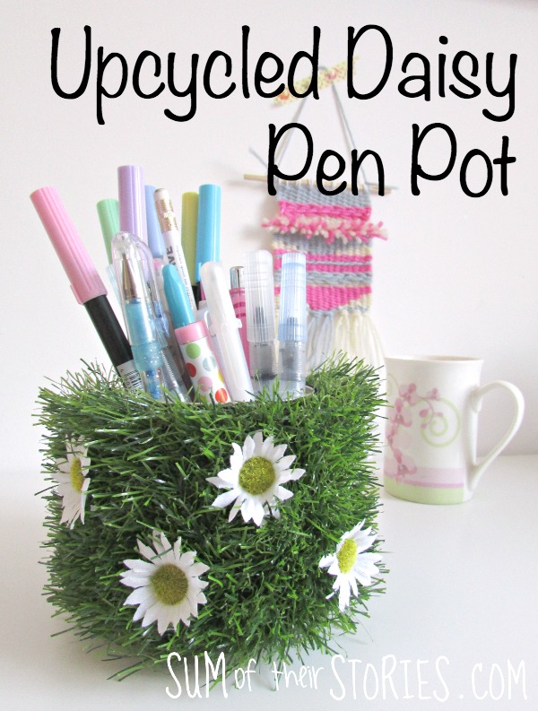 Upcycled Daisy pen pot