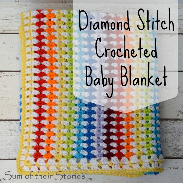 Rainbow Diamond Stitch baby blanket