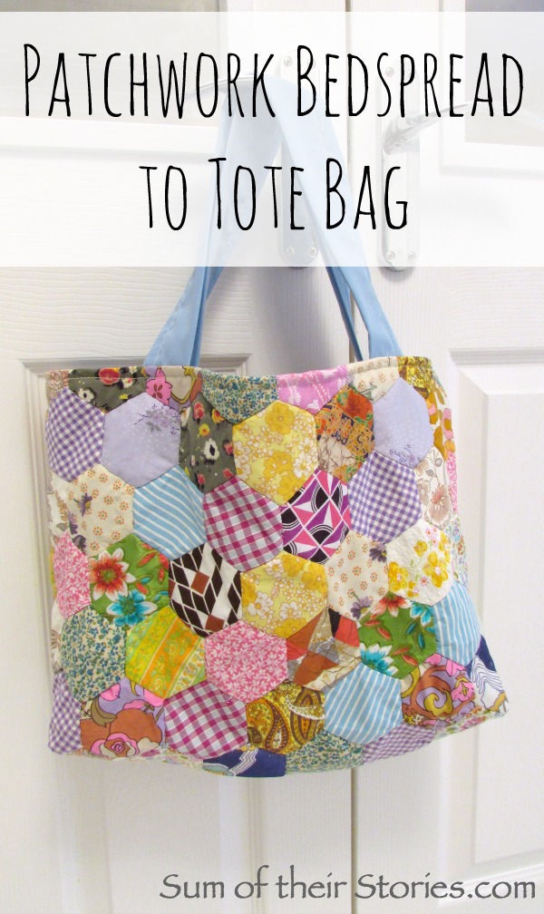 Patchwork bedspread to tote bag