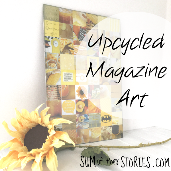 Upcycled magazine and junk mail collage art