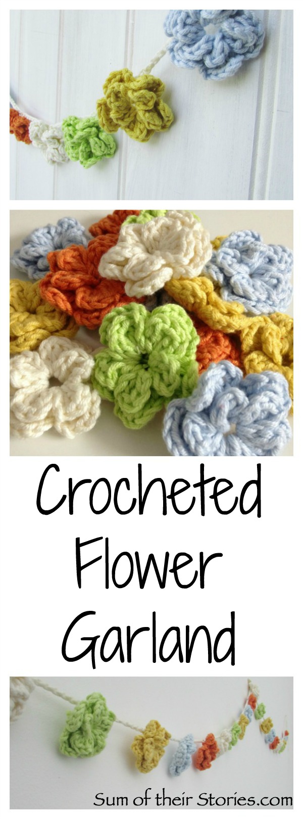 Crochet flower garland
