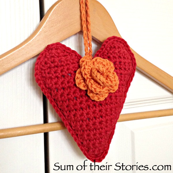 scented sachet crochet heart