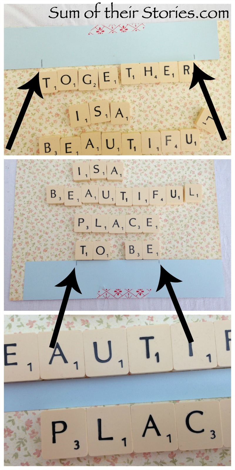 centering scrabble tiles for a picture