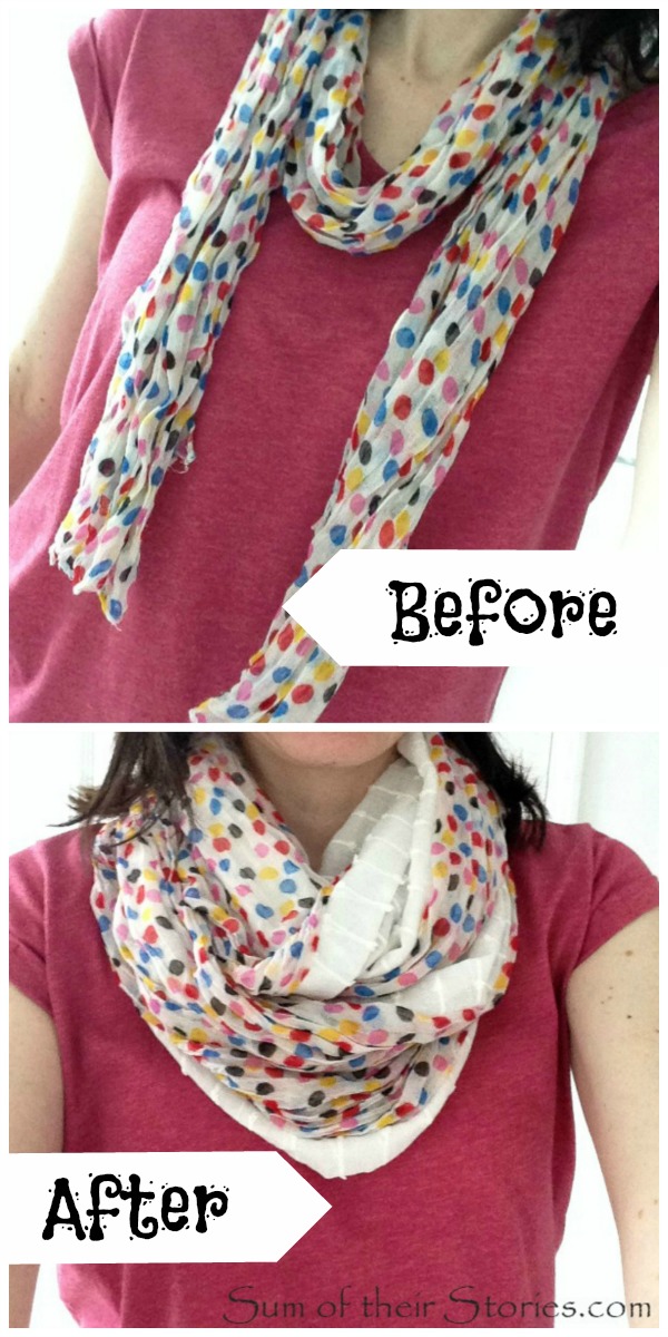 Before and after fuller scarf trick